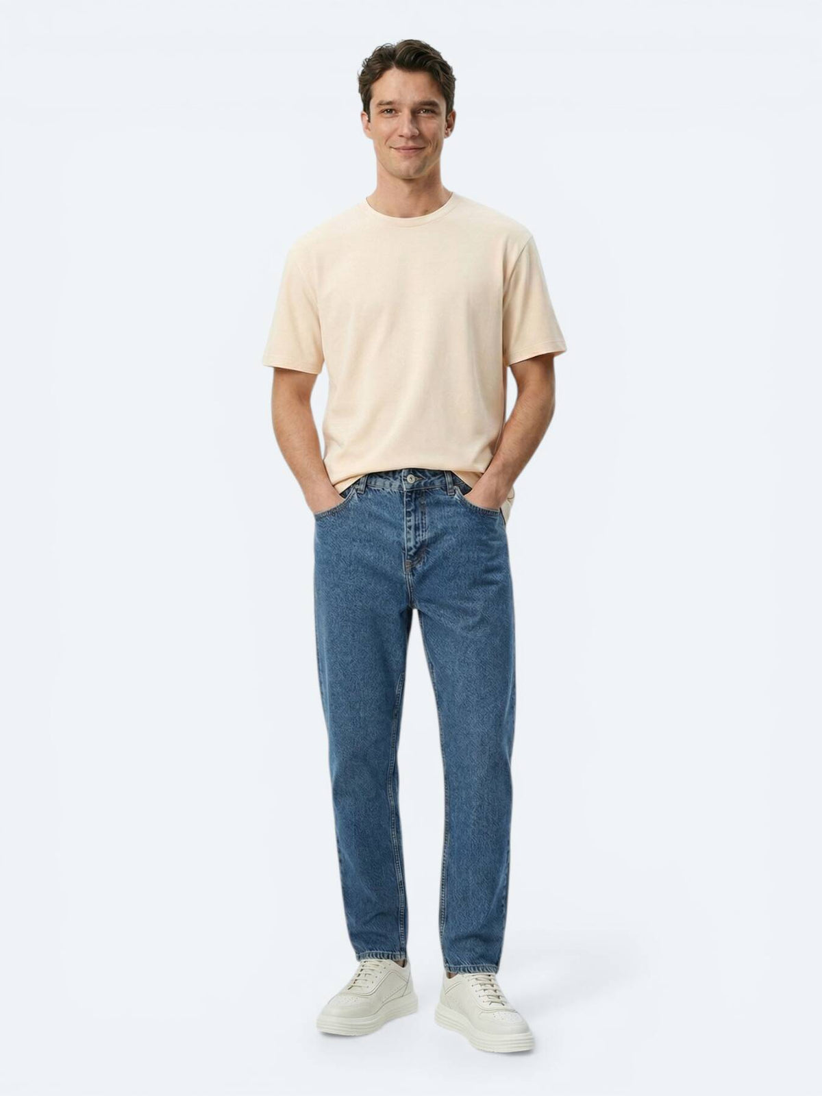 Lachs Baumwoll-Mix T-Shirt