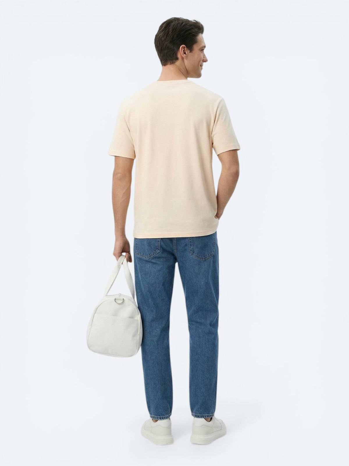 Lachs Baumwoll-Mix T-Shirt