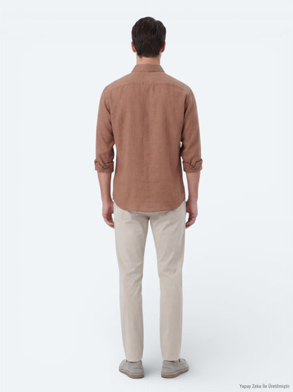 Lachs Oversize Casual Hemd Weaving