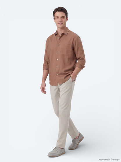 Lachs Oversize Casual Hemd Weaving