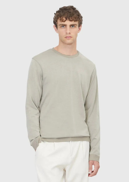 Sandfarbenes, schlichtes Sweatshirt mit Rundhalsausschnitt