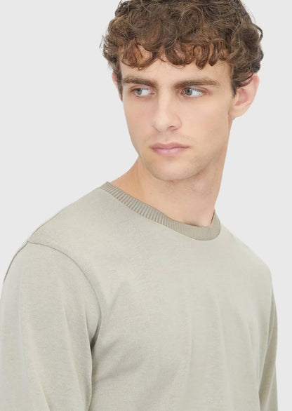 Sandfarbenes, schlichtes Sweatshirt mit Rundhalsausschnitt