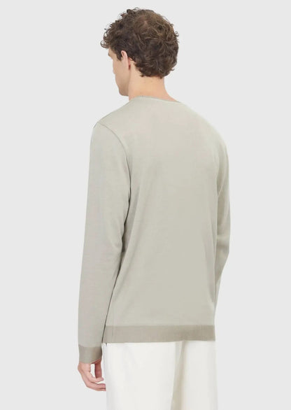 Sandfarbenes, schlichtes Sweatshirt mit Rundhalsausschnitt