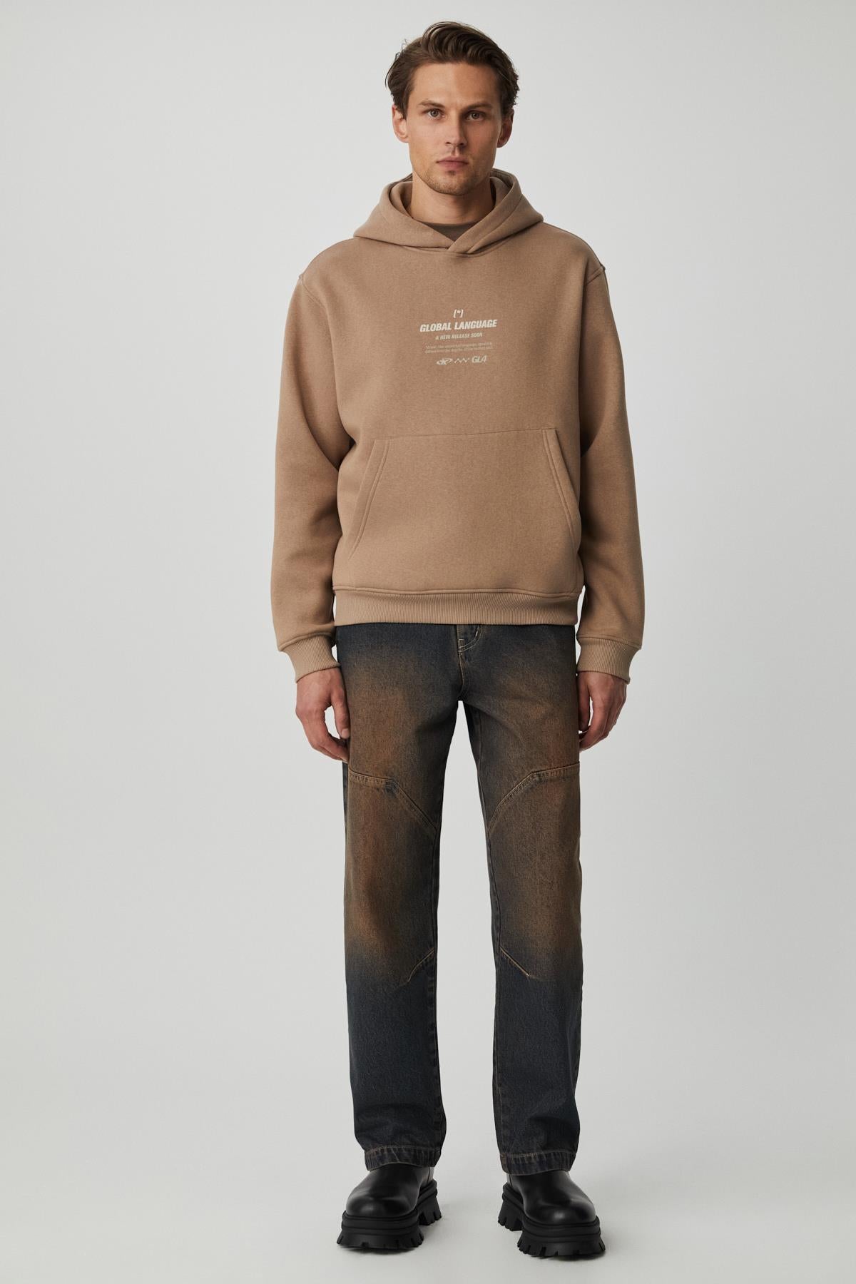 GRIMELANGE SANTILLANA Herren Fleece Sweatshirt Taupe