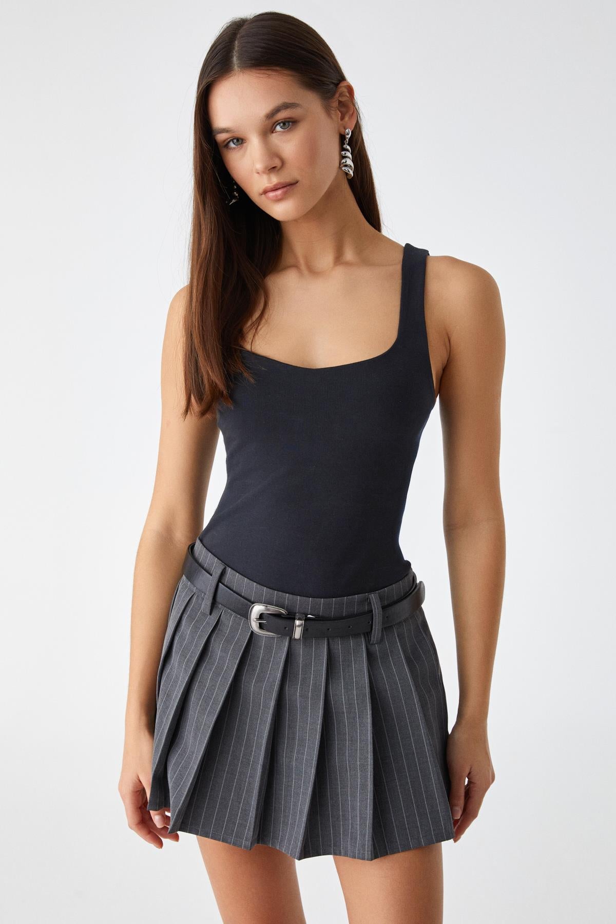 SANUKI Damen Slim-Bluse mit Cut-Outs