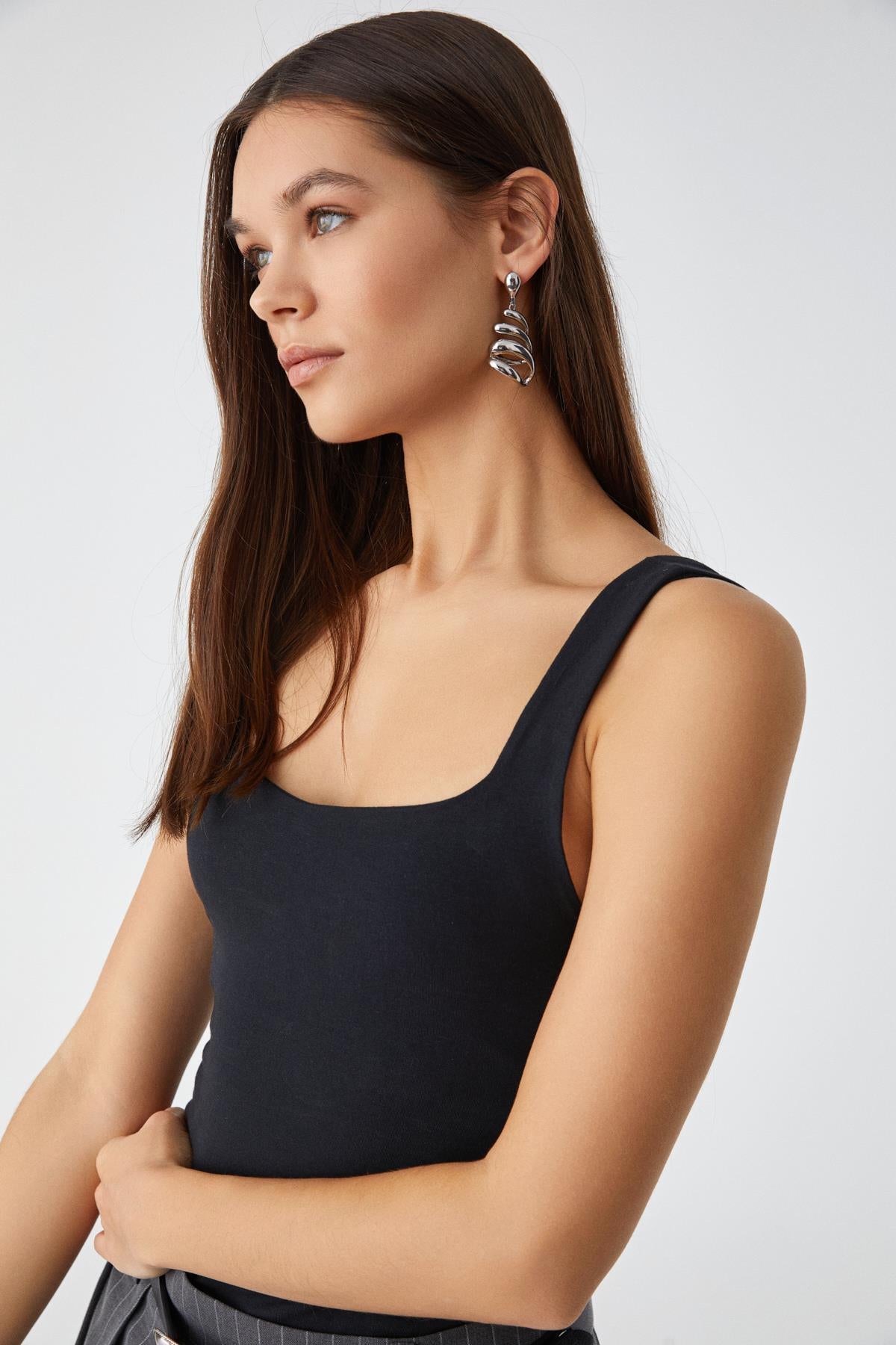 SANUKI Damen Slim-Bluse mit Cut-Outs
