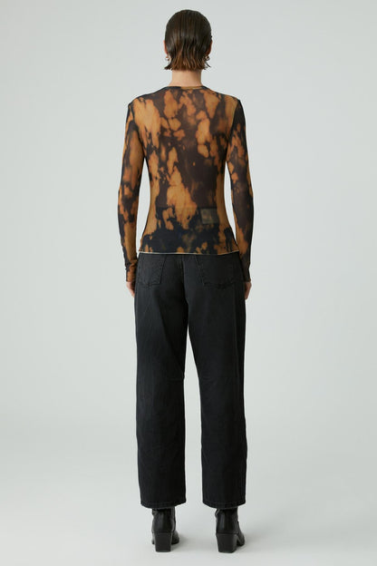 SARAI Damen Langarm Musterbluse