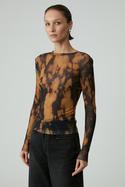 SARAI Damen Langarm Musterbluse