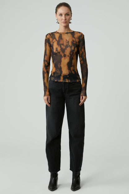 SARAI Damen Langarm Musterbluse