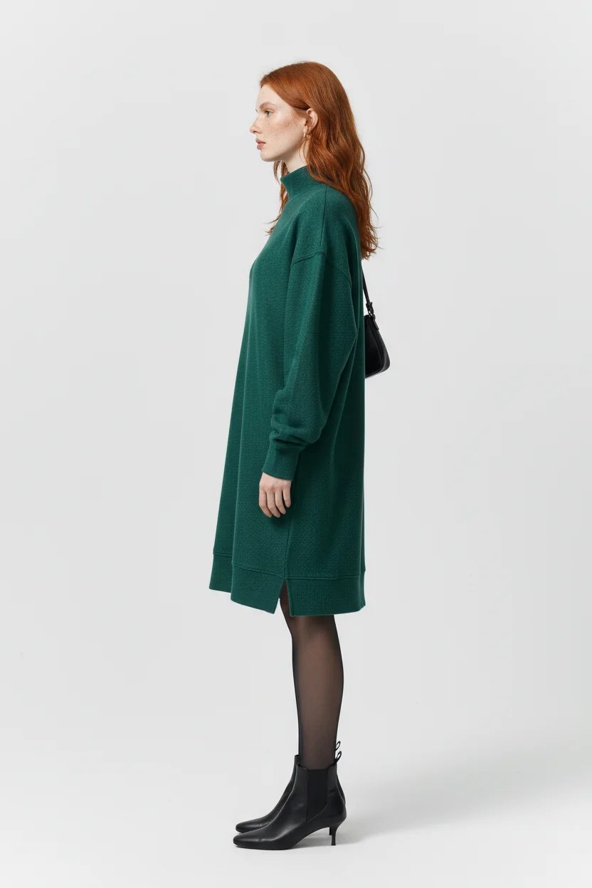 Bürstkleid mit langen Ärmeln