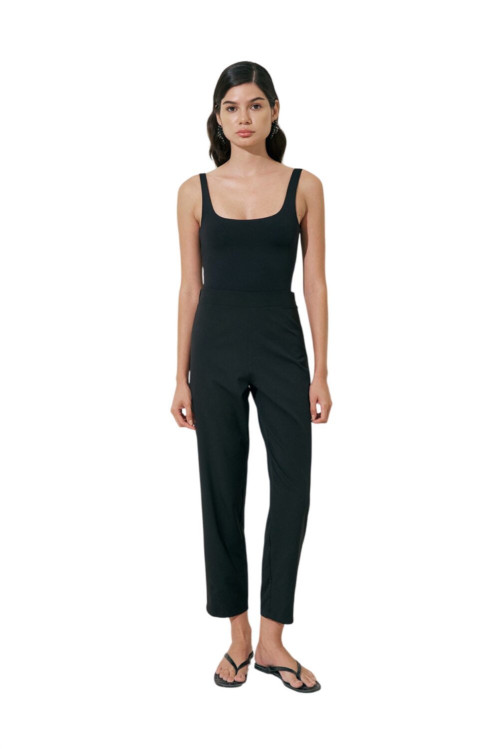 SCHWARZE BADEHOSE MIT GERADEM SCHNITT