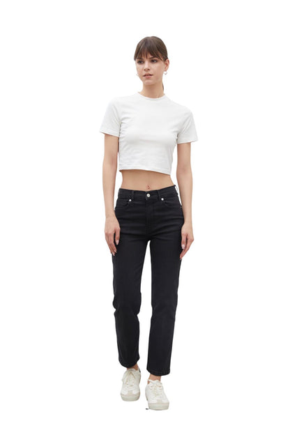 Schwarze Bootcut Denim-Hose