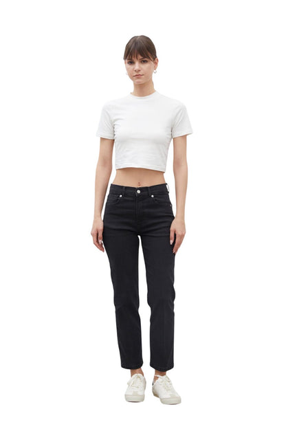 Schwarze Bootcut Denim-Hose