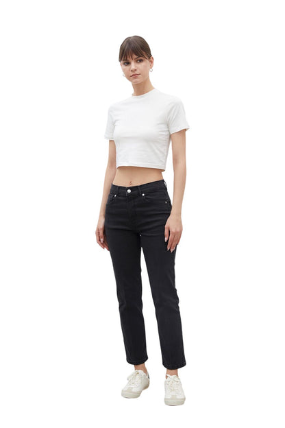Schwarze Bootcut Denim-Hose
