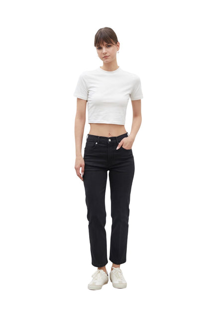 Schwarze Bootcut Denim-Hose