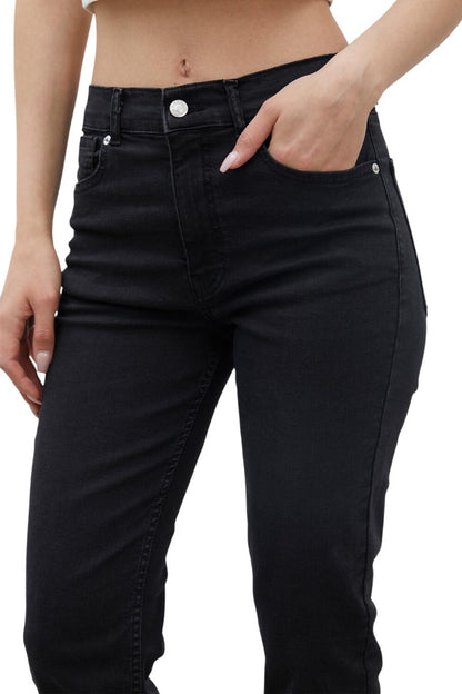 Schwarze Bootcut Denim-Hose
