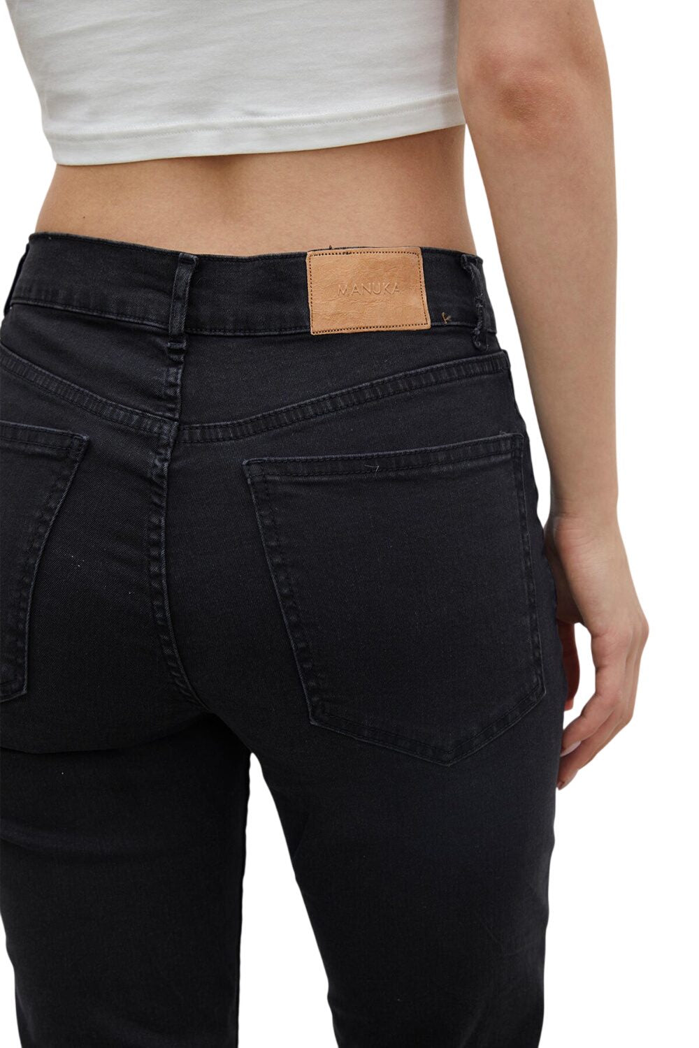 Schwarze Bootcut Denim-Hose