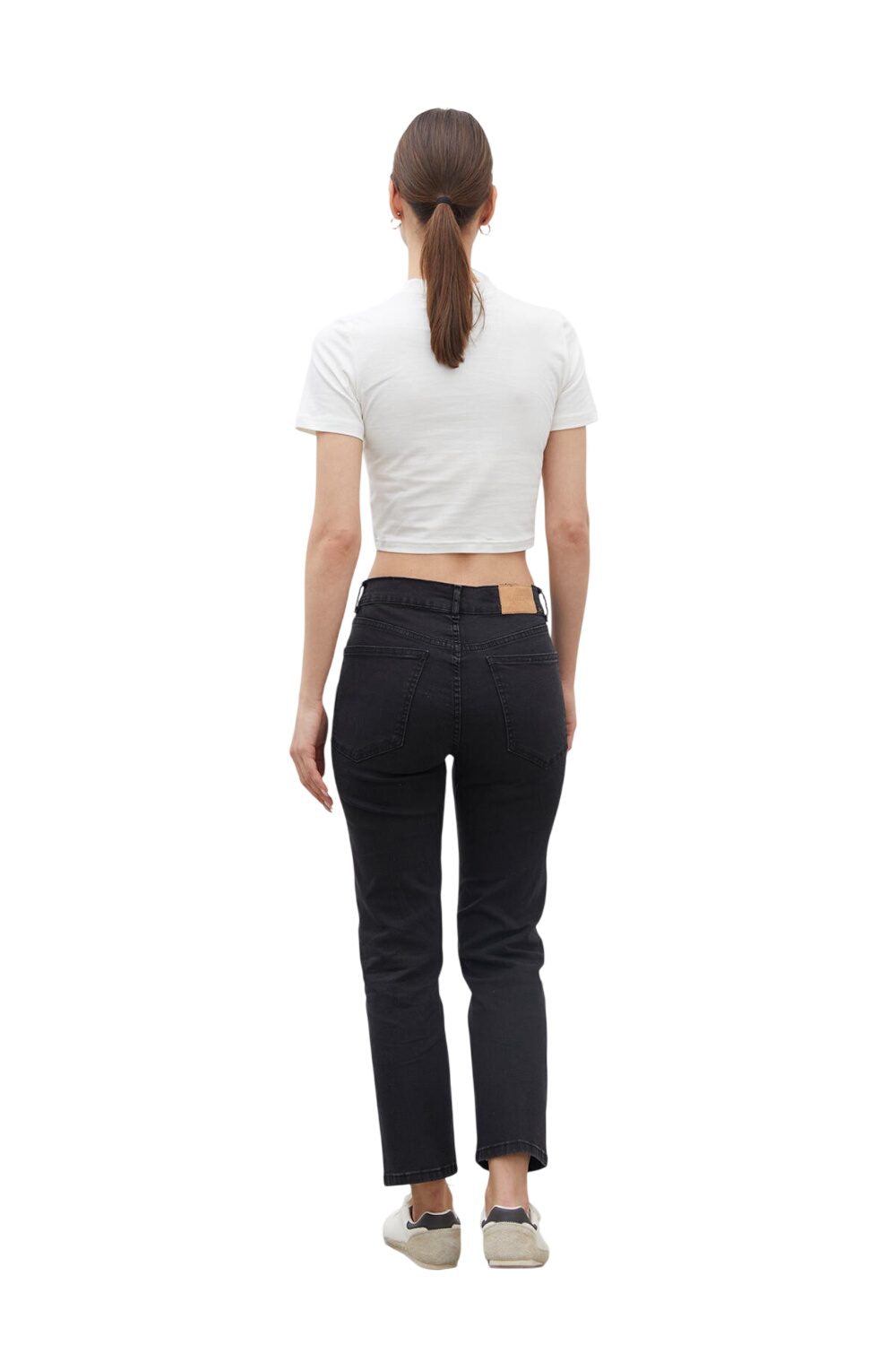 Schwarze Bootcut Denim-Hose