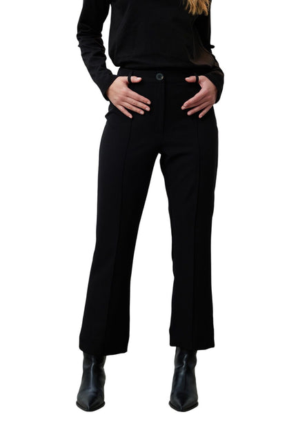 Schwarze gerade Stoffhose
