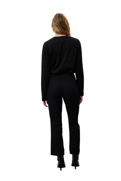 Schwarze gerade Stoffhose