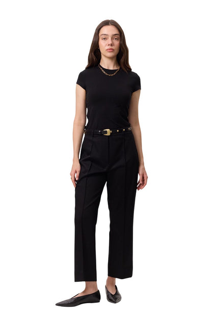SCHWARZE STOFFHOSE MIT CIMA-NAHT