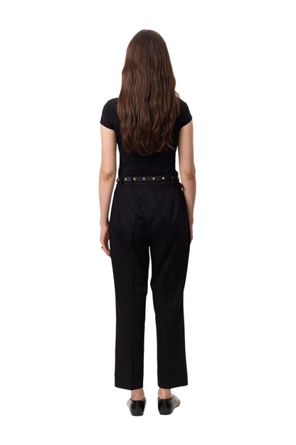 SCHWARZE STOFFHOSE MIT CIMA-NAHT