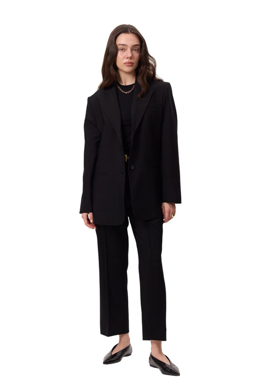 SCHWARZE STOFFHOSE MIT CIMA-NAHT