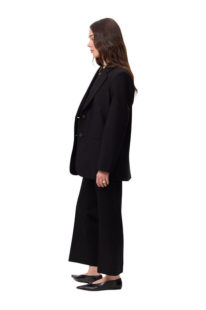 SCHWARZE STOFFHOSE MIT CIMA-NAHT
