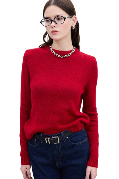 Schwarzer Strickpullover mit Kragen