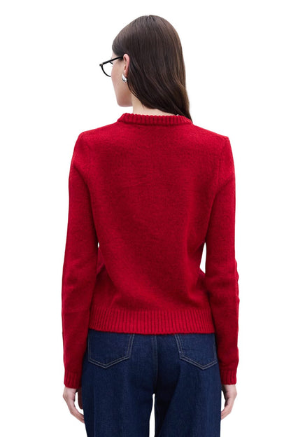 Schwarzer Strickpullover mit Kragen