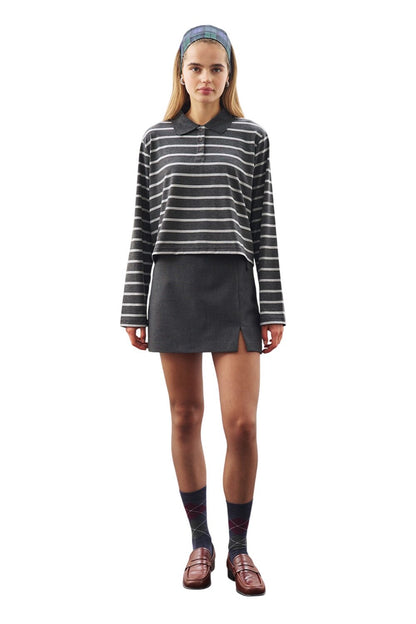 Schwarzes Polo-Shirt mit Streifen