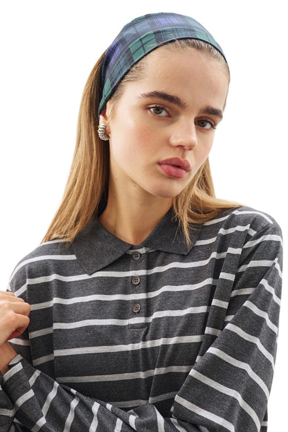Schwarzes Polo-Shirt mit Streifen