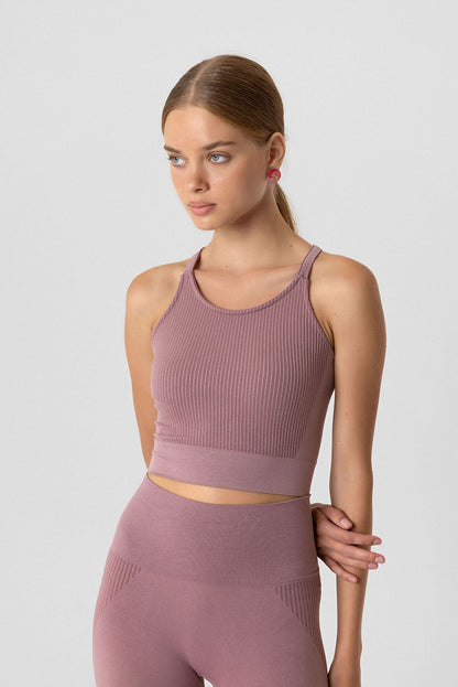 Nahtloses Crossbody-Crop-Top
