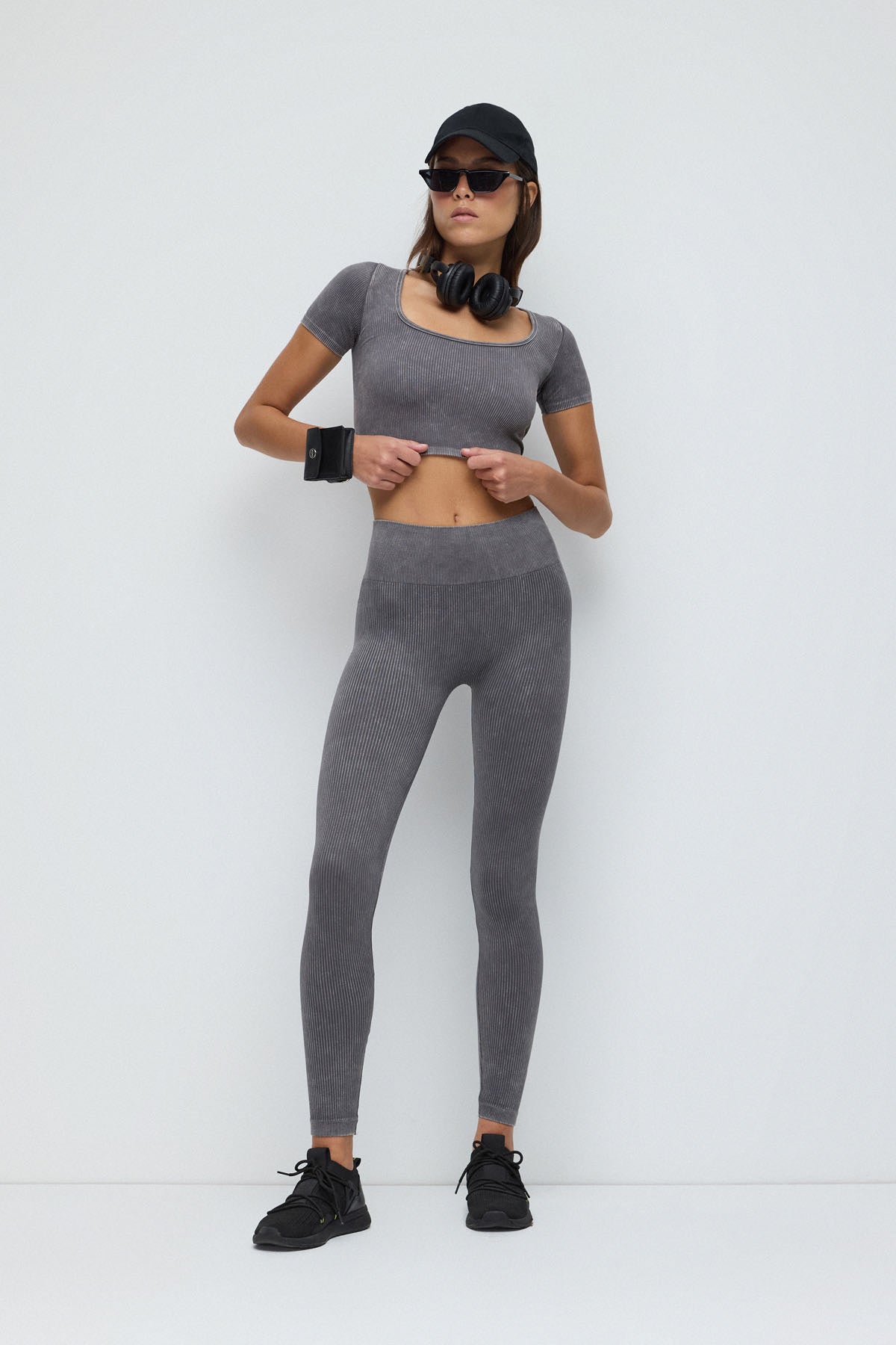 Kurzärmelige Crop-Bluse