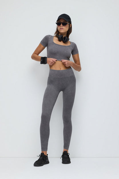 Kurzärmelige Crop-Bluse