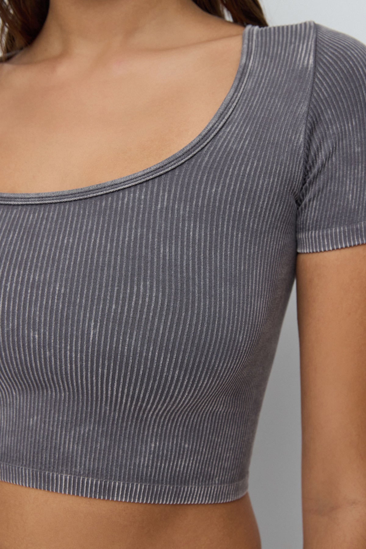 Kurzärmelige Crop-Bluse