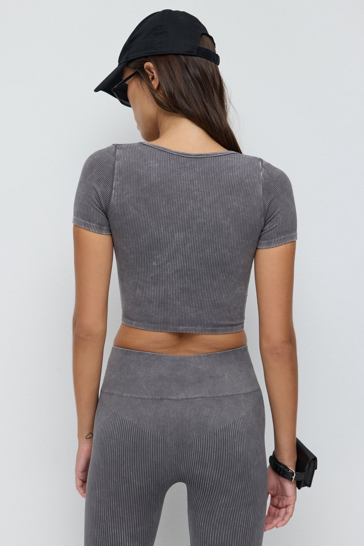 Kurzärmelige Crop-Bluse