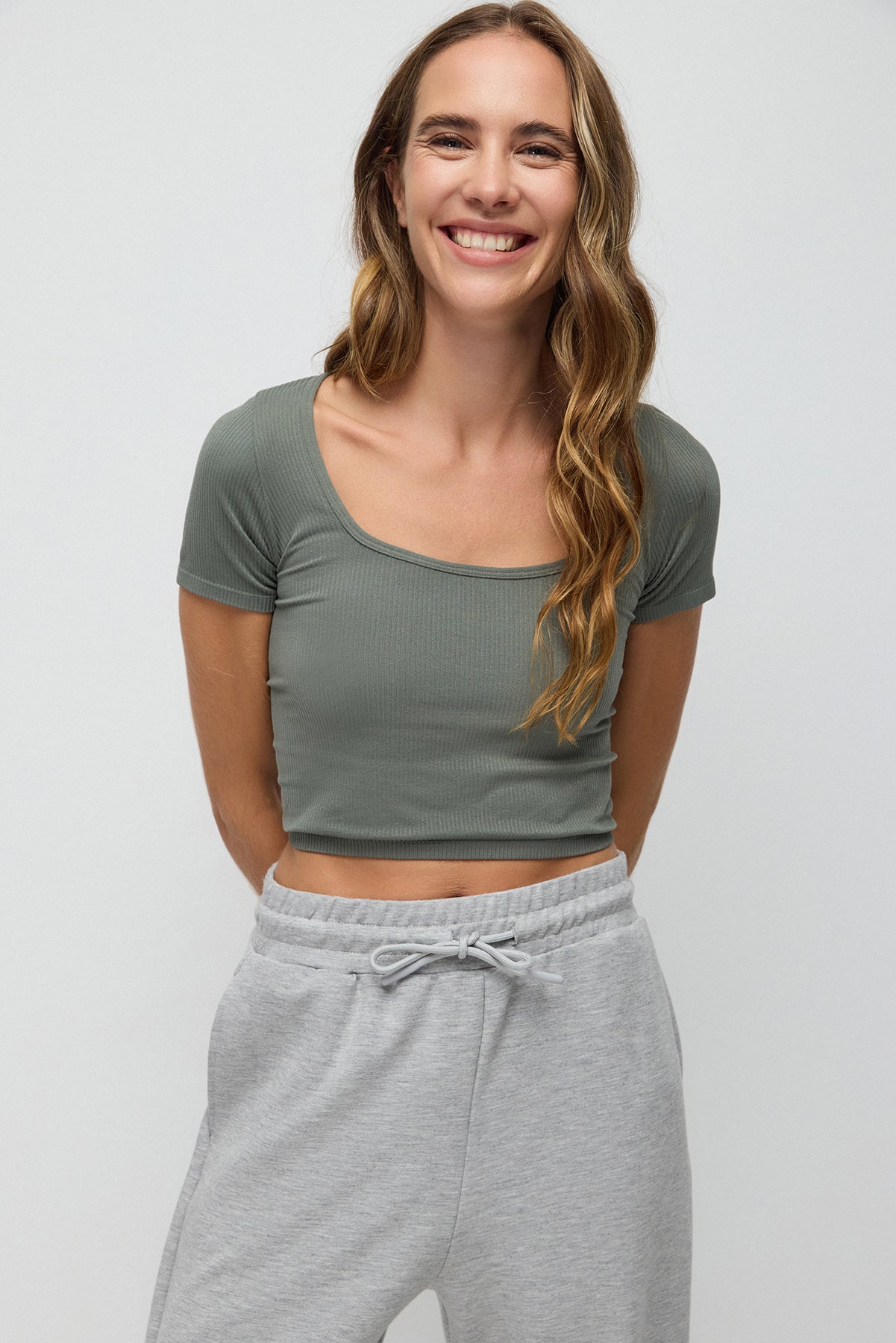 Kurzärmeliges Crop-Top