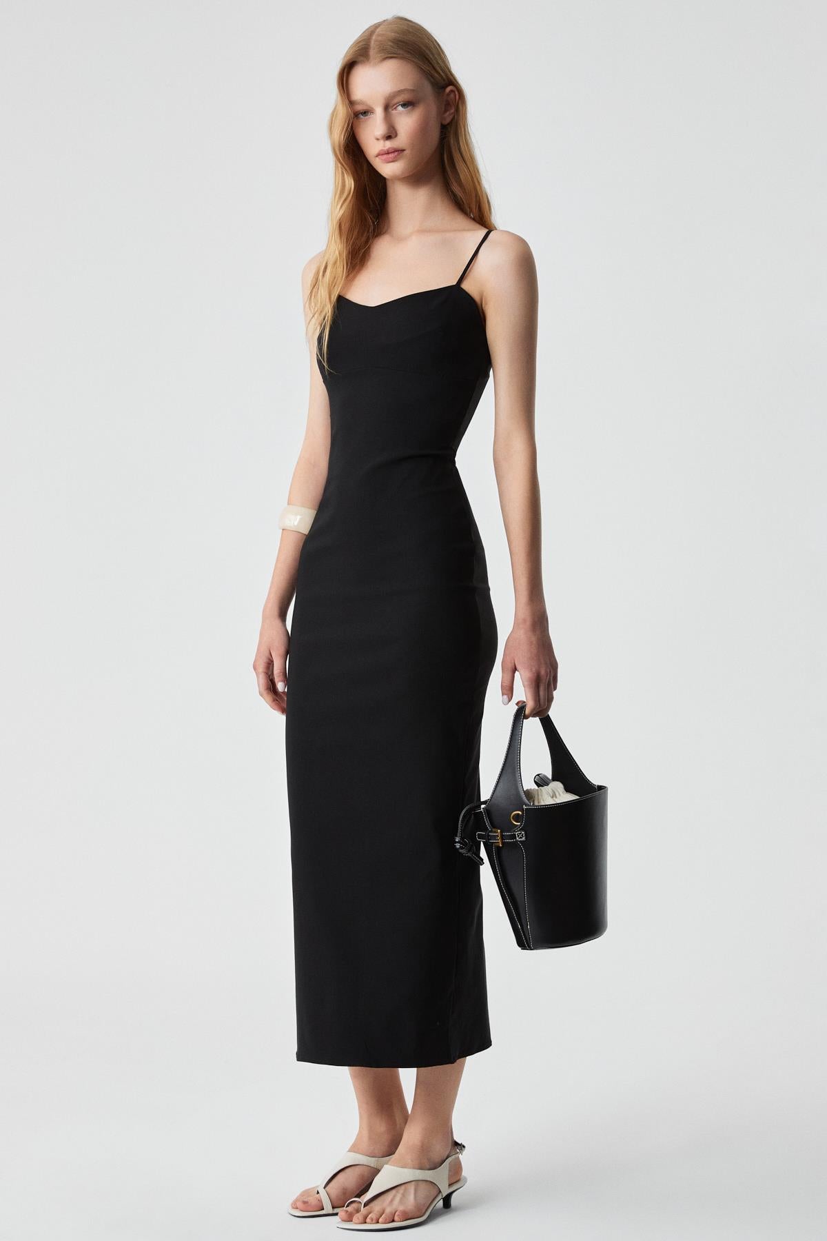 SEDRUAN Damen Langes Trägerkleid