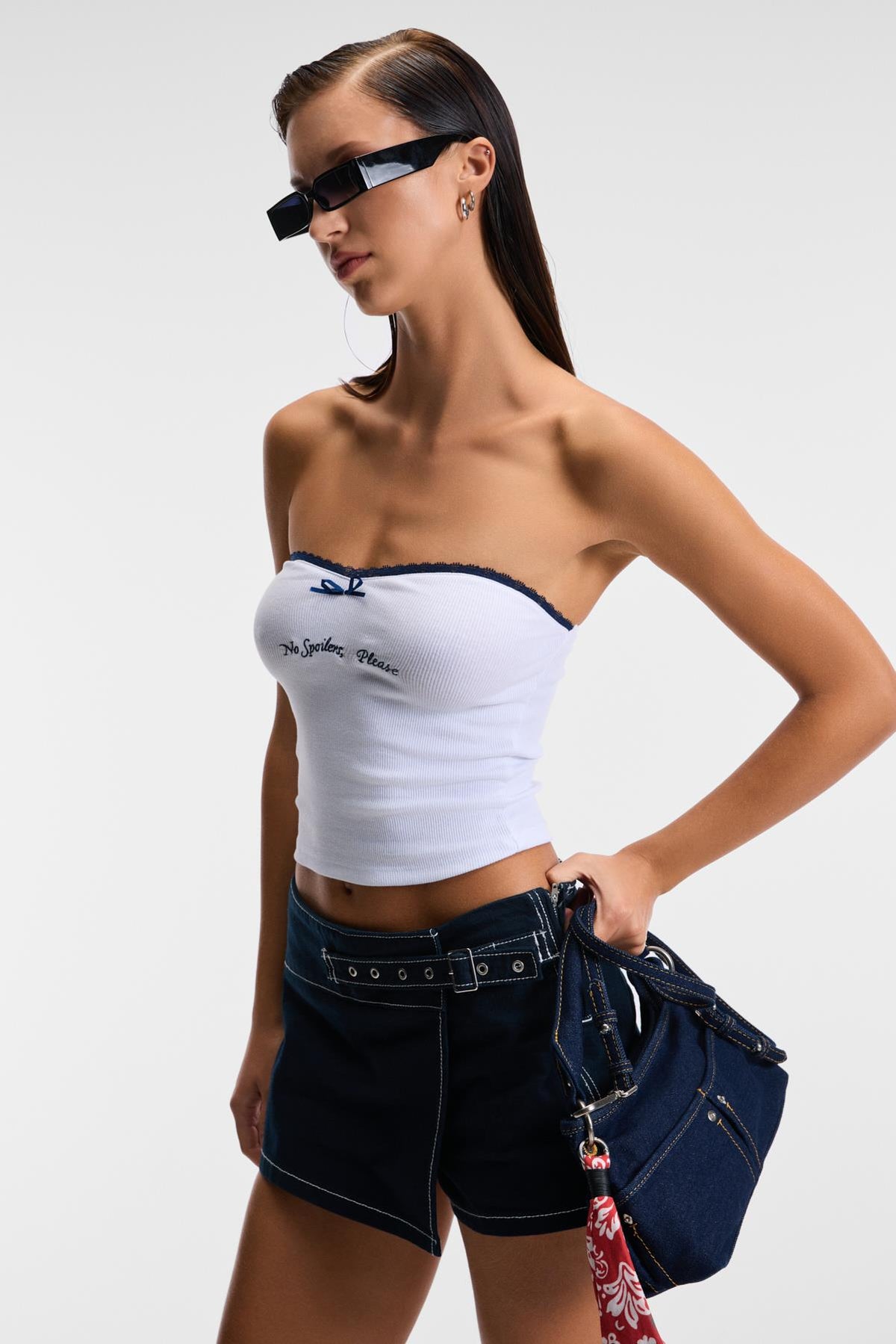 SELYA Damen Stretch Spitzenbluse