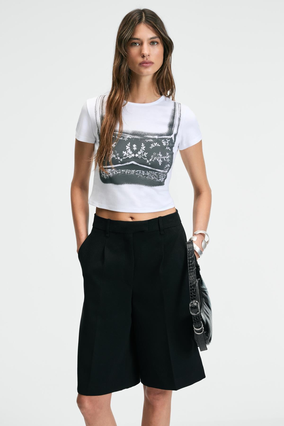 SERAYA Damen Crop-T-Shirt mit Print