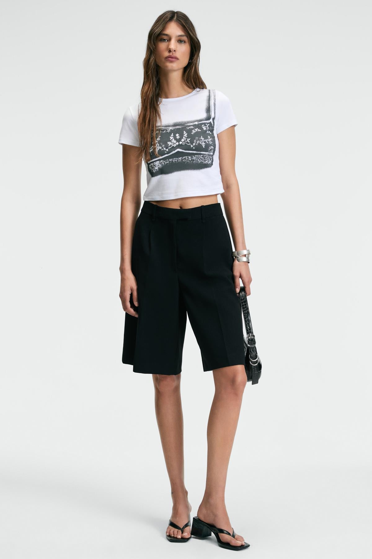 SERAYA Damen Crop-T-Shirt mit Print