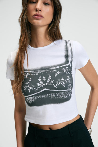 SERAYA Damen Crop-T-Shirt mit Print