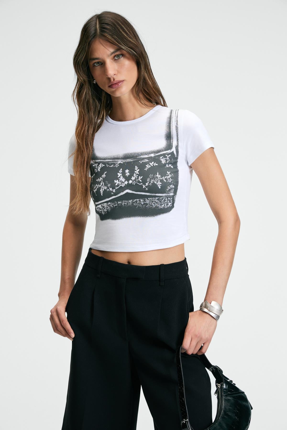 SERAYA Damen Crop-T-Shirt mit Print