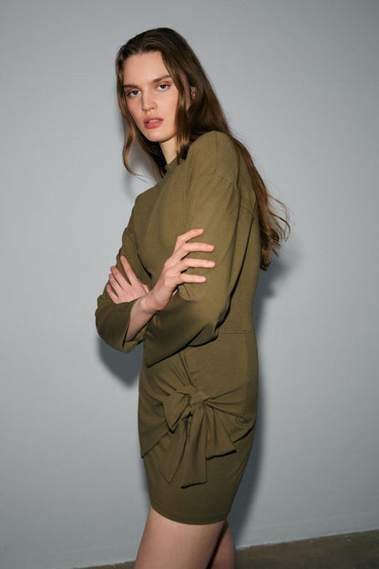 SEVLEY Damen Minikleid mit Schleife