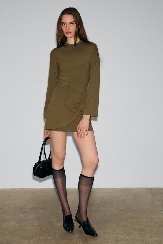 SEVLEY Damen Minikleid mit Schleife