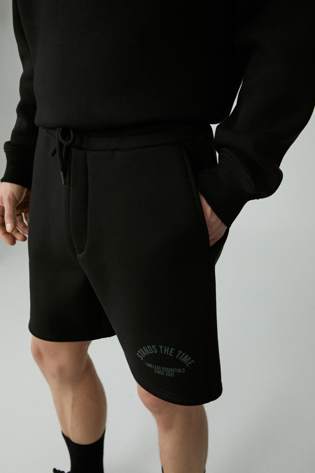 GRIMELANGE SHAW Herren Shorts mit Elastikbund Schwarz