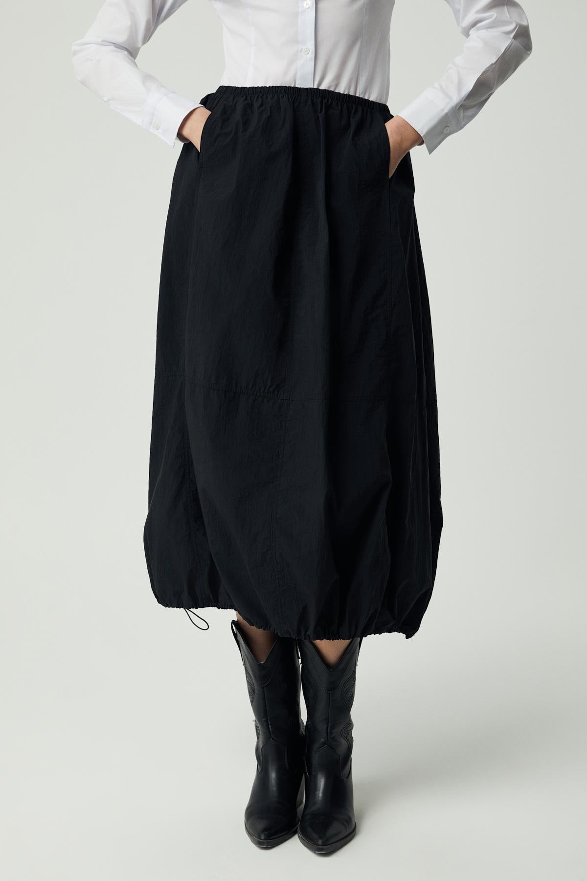ETHIQUET SHIRLEY Damen Lockerer Rock Schwarz