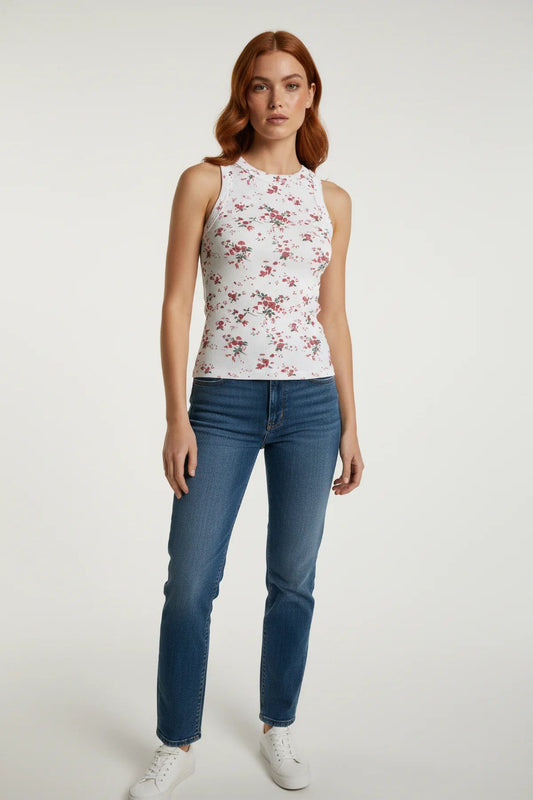 Ärmelloses Tanktop mit Blumenmuster