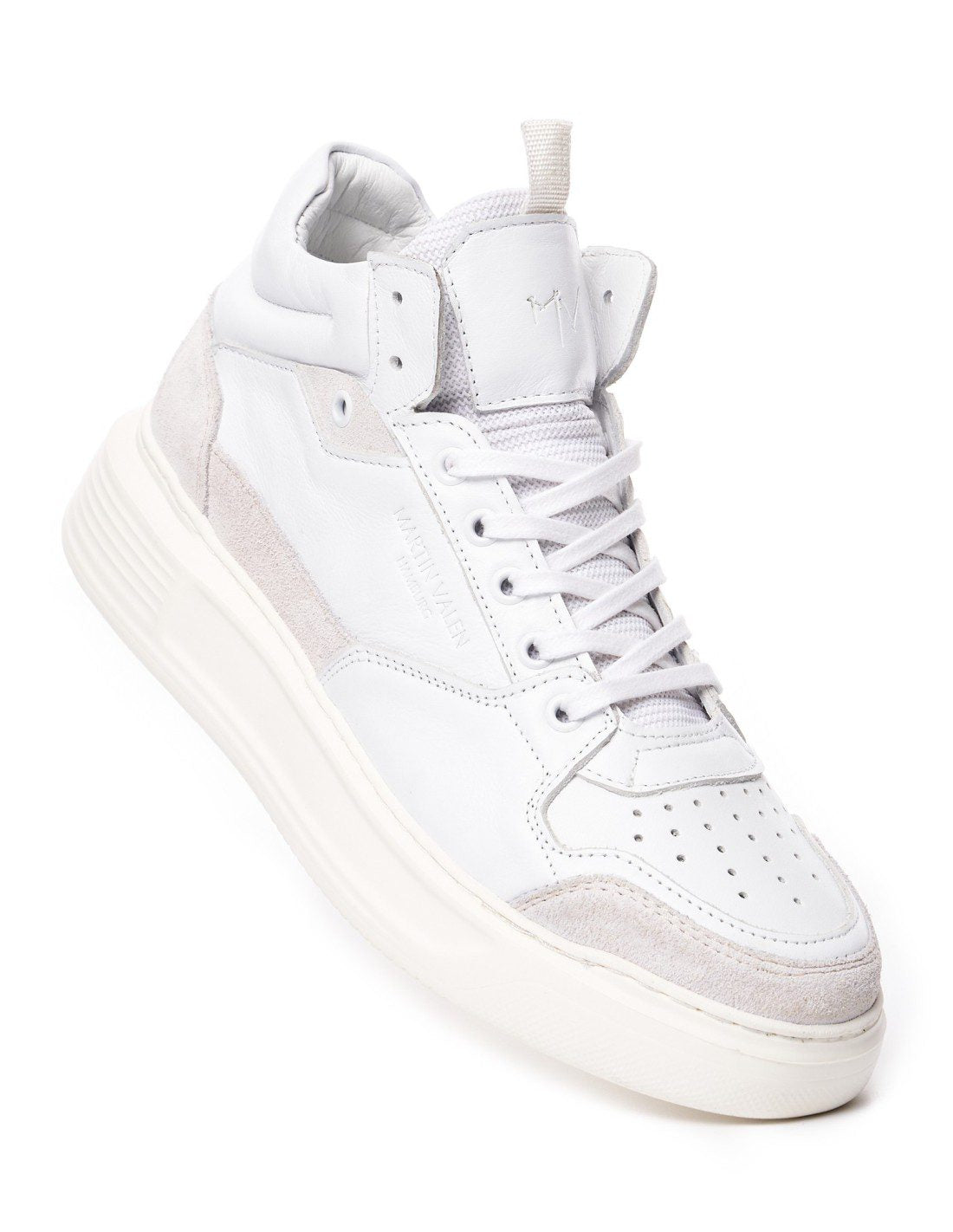 Stilvolle, lässige Herren-Sneaker aus Leder mit hohem Schaft – Schwarz